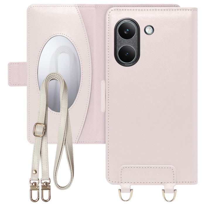 [ LOOF SWEET MIRROR ] POCO X8 Pro Xiaomi シャオミ スマホケース  ショルダー付き手帳型スマホケース ミラー付き カードポケット 本革 [ POCO X8 Pro ]