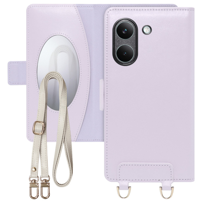 [ LOOF SWEET MIRROR ] POCO X8 Pro Xiaomi シャオミ スマホケース  ショルダー付き手帳型スマホケース ミラー付き カードポケット 本革 [ POCO X8 Pro ]