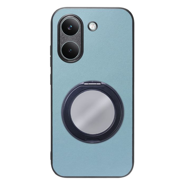 [ LOOF RING-SHELL (ミラー Ver.) ] POCO X8 Pro Xiaomi シャオミ スマホケース 背面 ケース カバー ミラー付きスマホリング スタンド 本革 レザー 落下防止  [ POCO X8 Pro ]