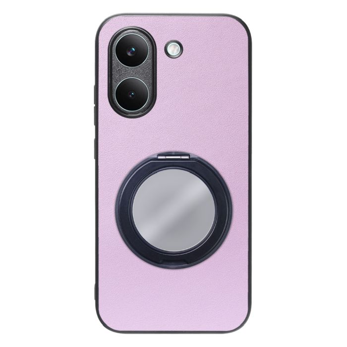 [ LOOF RING-SHELL (ミラー Ver.) ] POCO X8 Pro Xiaomi シャオミ スマホケース 背面 ケース カバー ミラー付きスマホリング スタンド 本革 レザー 落下防止  [ POCO X8 Pro ]