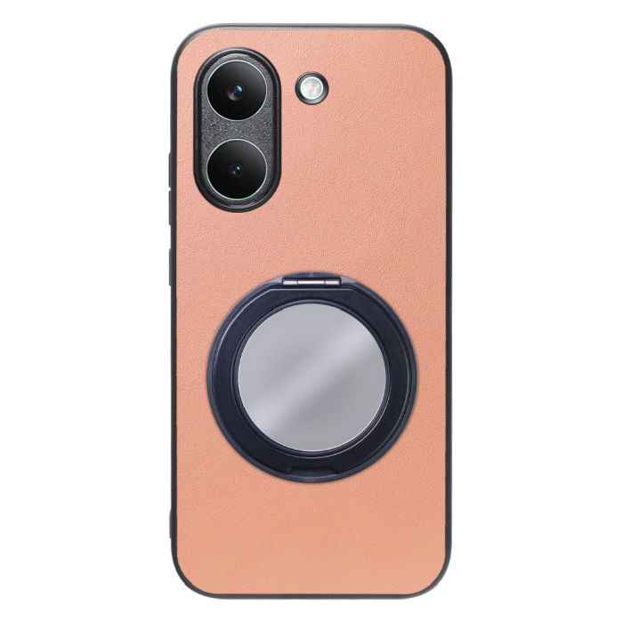 [ LOOF RING-SHELL (ミラー Ver.) ] POCO X8 Pro Xiaomi シャオミ スマホケース 背面 ケース カバー ミラー付きスマホリング スタンド 本革 レザー 落下防止  [ POCO X8 Pro ]