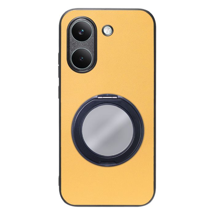 [ LOOF RING-SHELL (ミラー Ver.) ] POCO X8 Pro Xiaomi シャオミ スマホケース 背面 ケース カバー ミラー付きスマホリング スタンド 本革 レザー 落下防止  [ POCO X8 Pro ]