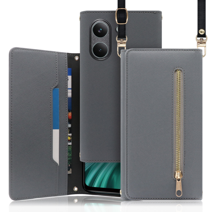 [ LOOF SHOULDER ] POCO X8 Pro Xiaomi シャオミ スマホケース ケース カバー ショルダー スマホショルダー ストラップ 肩掛け 首掛け 手帳型ケース カード収納 マグネット付き ベルトなし [ POCO X8 Pro ]