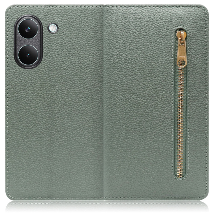 [ LOOF POCKET ] POCO X8 Pro Xiaomi シャオミ スマホケース ケース カバー 手帳型ケース カード収納 本革 マグネットなし ベルトなし ポケット ファスナー [ POCO X8 Pro ]