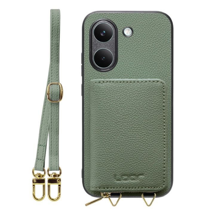 [ LOOF LUXURY-SHELL POUCH ] POCO X8 Pro Xiaomi シャオミ ケース ショルダー スマホショルダー 背面 収納 ポーチ付き カバー スマホケース ストラップ 本革 [ POCO X8 Pro ]