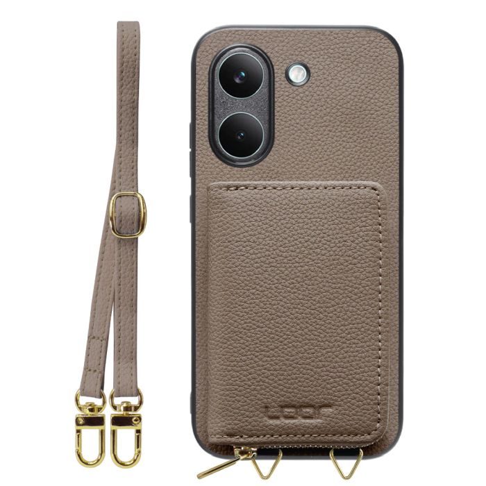 [ LOOF LUXURY-SHELL POUCH ] POCO X8 Pro Xiaomi シャオミ ケース ショルダー スマホショルダー 背面 収納 ポーチ付き カバー スマホケース ストラップ 本革 [ POCO X8 Pro ]