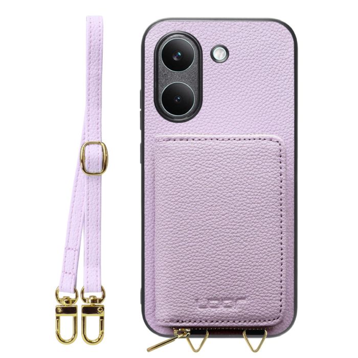 [ LOOF LUXURY-SHELL POUCH ] POCO X8 Pro Xiaomi シャオミ ケース ショルダー スマホショルダー 背面 収納 ポーチ付き カバー スマホケース ストラップ 本革 [ POCO X8 Pro ]