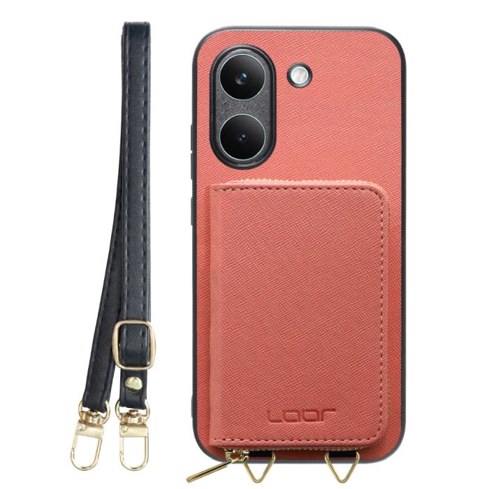 [ LOOF CASUAL-SHELL POUCH ] POCO X8 Pro Xiaomi シャオミ ケース ショルダー スマホショルダー 背面 収納 ポーチ付き カバー スマホケース ストラップ レザー [ POCO X8 Pro ]