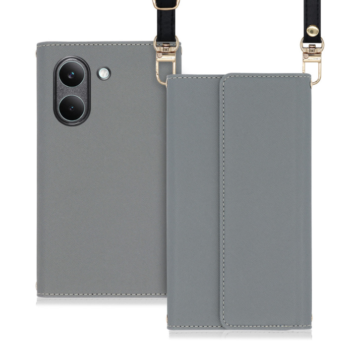 [ LOOF STRAP ] POCO X8 Pro Xiaomi シャオミ スマホケース ケース カバー ショルダー スマホショルダー ストラップ 肩掛け 首掛け 手帳型ケース カード収納 マグネット付き [ POCO X8 Pro ]