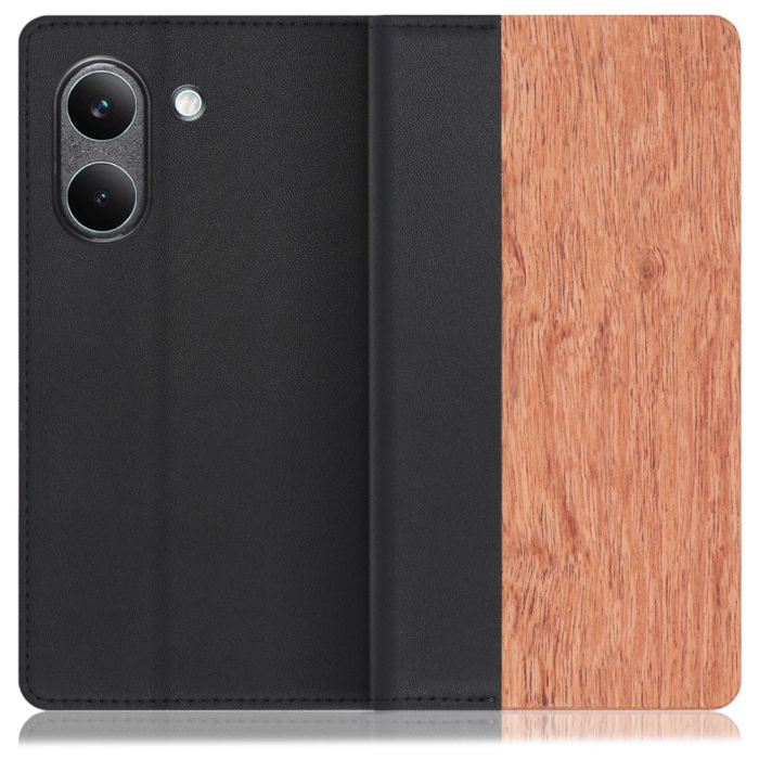 [ LOOF NATURE ] POCO X8 Pro Xiaomi シャオミ スマホケース ケース カバー 手帳型ケース カード収納 マグネット付き 天然木 本革 ベルトなし [ POCO X8 Pro ]