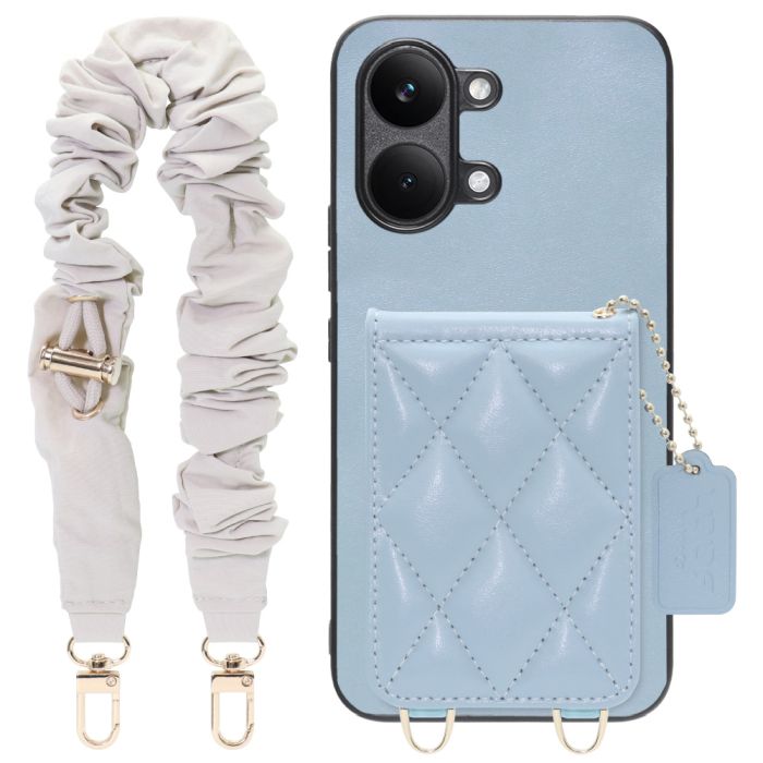 [ LOOF SWEET-SHELL SHUSHU ] POCO X8 Pro Max Xiaomi シャオミ スマホケース キルティング加工のカードケース付き シュシュストラップ付き マグネット内蔵 カード収納 本革 パステルカラー [ POCO X8 Pro Max ]