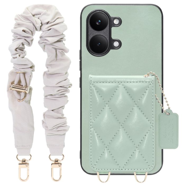 [ LOOF SWEET-SHELL SHUSHU ] POCO X8 Pro Max Xiaomi シャオミ スマホケース キルティング加工のカードケース付き シュシュストラップ付き マグネット内蔵 カード収納 本革 パステルカラー [ POCO X8 Pro Max ]