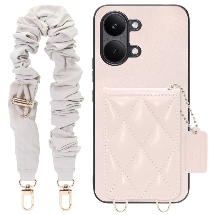 [ LOOF SWEET-SHELL SHUSHU ] POCO X8 Pro Max Xiaomi シャオミ スマホケース キルティング加工のカードケース付き シュシュストラップ付き マグネット内蔵 カード収納 本革 パステルカラー [ POCO X8 Pro Max ]