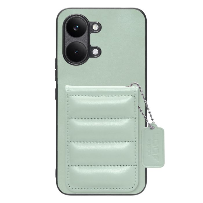 [ LOOF SWEET-SHELL CARD ] POCO X8 Pro Max Xiaomi シャオミ スマホケース キルティング加工のカードケース付き マグネット内蔵 カード収納 本革 レザータグ＆チェーン付き パステルカラー [ POCO X8 Pro Max ]