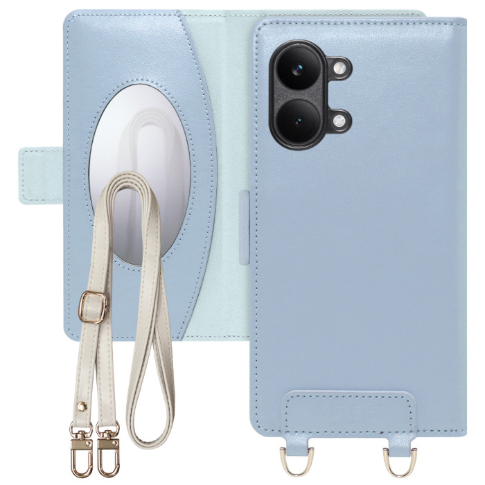 [ LOOF SWEET MIRROR ] POCO X8 Pro Max Xiaomi シャオミ スマホケース  ショルダー付き手帳型スマホケース ミラー付き カードポケット 本革 [ POCO X8 Pro Max ]