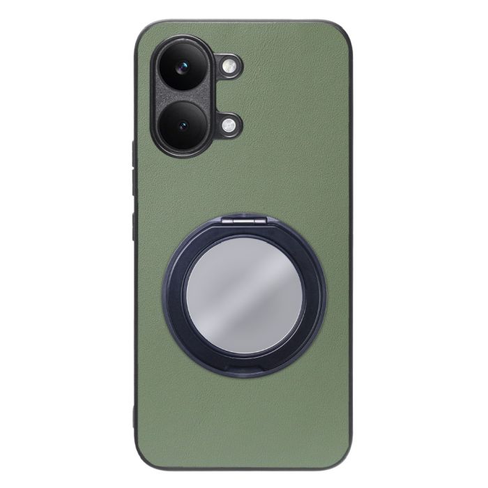 [ LOOF RING-SHELL (ミラー Ver.) ] POCO X8 Pro Max Xiaomi シャオミ スマホケース 背面 ケース カバー ミラー付きスマホリング スタンド 本革 レザー 落下防止  [ POCO X8 Pro Max ]
