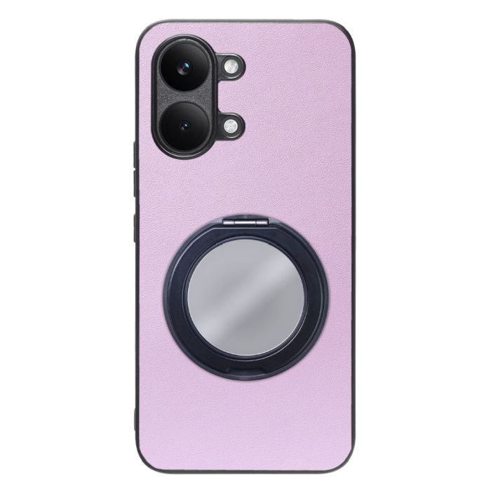 [ LOOF RING-SHELL (ミラー Ver.) ] POCO X8 Pro Max Xiaomi シャオミ スマホケース 背面 ケース カバー ミラー付きスマホリング スタンド 本革 レザー 落下防止  [ POCO X8 Pro Max ]