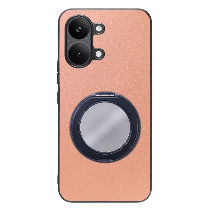 [ LOOF RING-SHELL (ミラー Ver.) ] POCO X8 Pro Max Xiaomi シャオミ スマホケース 背面 ケース カバー ミラー付きスマホリング スタンド 本革 レザー 落下防止  [ POCO X8 Pro Max ]