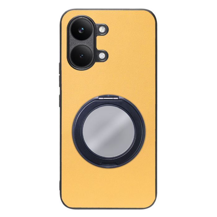 [ LOOF RING-SHELL (ミラー Ver.) ] POCO X8 Pro Max Xiaomi シャオミ スマホケース 背面 ケース カバー ミラー付きスマホリング スタンド 本革 レザー 落下防止  [ POCO X8 Pro Max ]