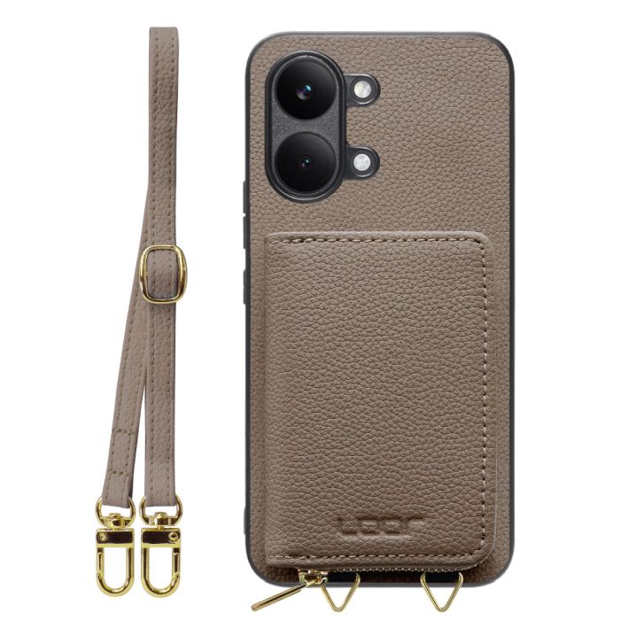 [ LOOF LUXURY-SHELL POUCH ] POCO X8 Pro Max Xiaomi シャオミ ケース ショルダー スマホショルダー 背面 収納 ポーチ付き カバー スマホケース ストラップ 本革 [ POCO X8 Pro Max ]