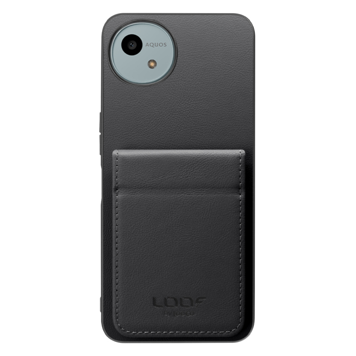 [ LOOF BASIC-SHELL SLIM CARD 2カード ] AQUOS wish4  ケース 背面 カード収納 カード入れ カードポケット カバー スマホケース 薄型 大容量 本革 [ AQUOS wish4 ]