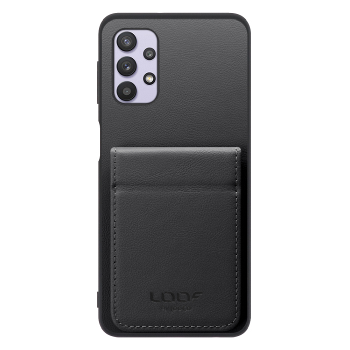 [ LOOF BASIC-SHELL SLIM CARD 2カード ] Galaxy A32 5G SCG08 a325g ケース 背面 カード収納 カード入れ カードポケット カバー スマホケース 薄型 大容量 本革 [ Galaxy A32 5G ]