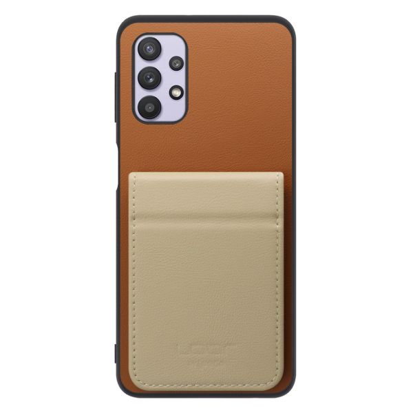 [ LOOF BASIC-SHELL SLIM CARD 2カード ] Galaxy A32 5G SCG08 a325g ケース 背面 カード収納 カード入れ カードポケット カバー スマホケース 薄型 大容量 本革 [ Galaxy A32 5G ]