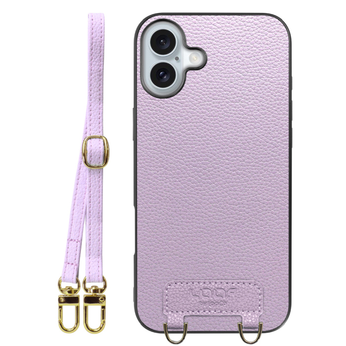 [ LOOF LUXURY-SHELL SHOULDER ] iPhone 16 Plus iPhone16 Plus アイフォン16 プラス  ショルダーストラップ付き シンプルでスマート 本革 シェル型ケース ショルダー ストラップ スマホショルダー [ iPhone 16 Plus ]