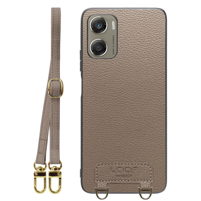[ LOOF LUXURY-SHELL SHOULDER ] moto g06 モトローラ XT2535-6 ショルダーストラップ付き シンプルでスマート 本革 シェル型ケース ショルダー ストラップ スマホショルダー [ moto g06 ]