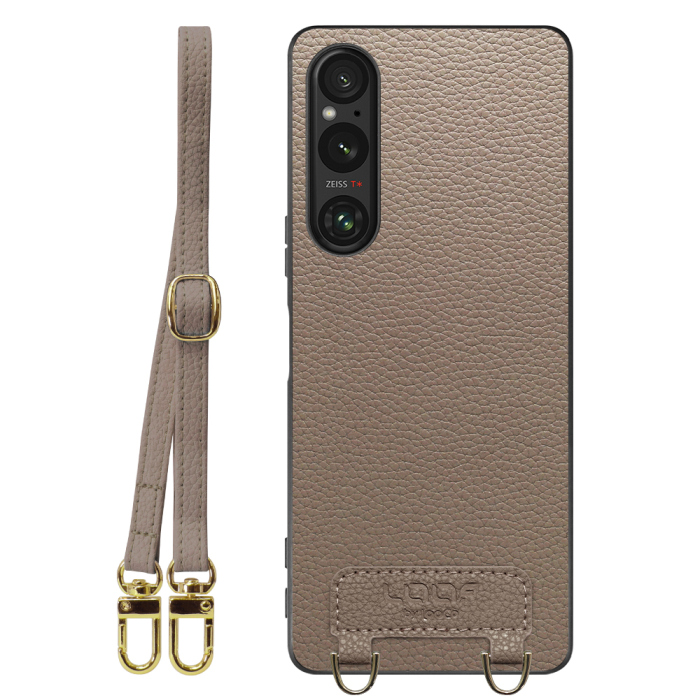 [ LOOF LUXURY-SHELL SHOULDER ] Xperia 1 V 1V xperia1V ショルダーストラップ付き シンプルでスマート 本革 シェル型ケース ショルダー ストラップ スマホショルダー [ Xperia 1 V ]