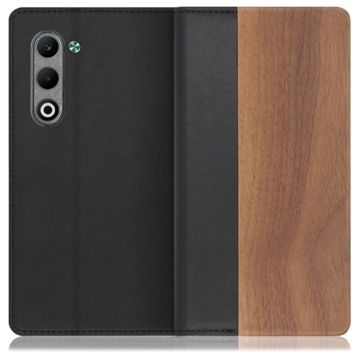 [ LOOF NATURE ] OPPO A5 5G オッポ CPH2735 スマホケース ケース カバー 手帳型ケース カード収納 マグネット付き 天然木 本革 ベルトなし [ OPPO A5 5G ]