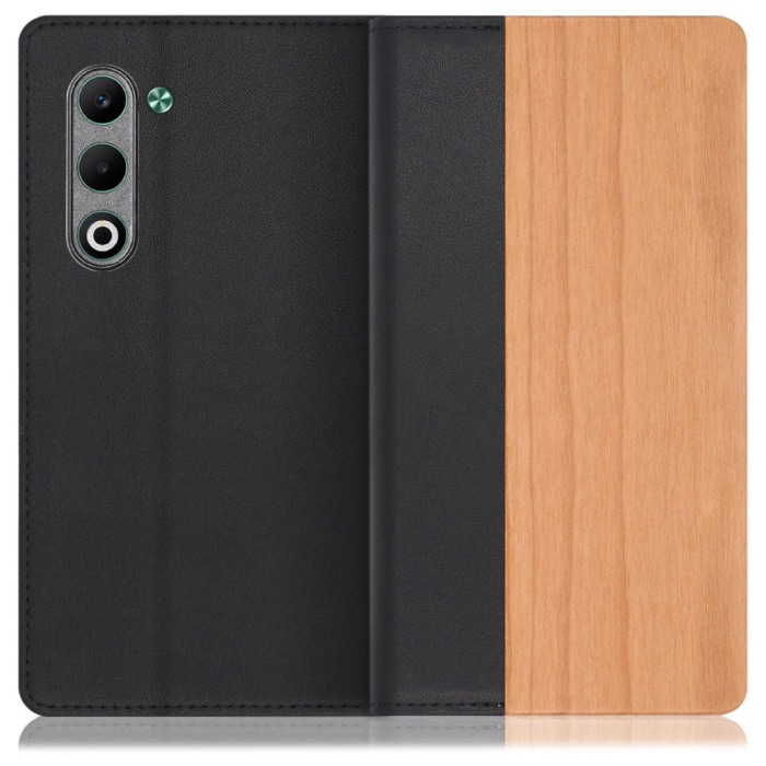 [ LOOF NATURE ] OPPO A5 5G オッポ CPH2735 スマホケース ケース カバー 手帳型ケース カード収納 マグネット付き 天然木 本革 ベルトなし [ OPPO A5 5G ]
