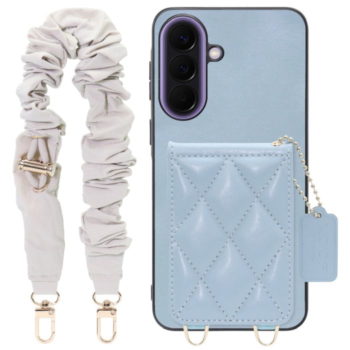 [ LOOF SWEET-SHELL SHUSHU ] Galaxy A57 5G SC-54G SCG39 SM-A576Z SM-A576C スマホケース キルティング加工のカードケース付き シュシュストラップ付き マグネット内蔵 カード収納 本革 パステルカラー [ Galaxy A57 5G ]