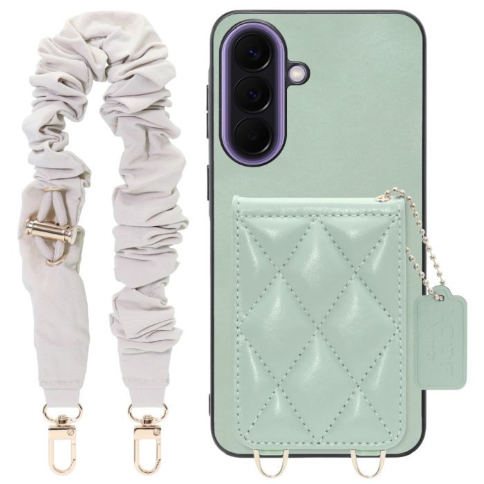 [ LOOF SWEET-SHELL SHUSHU ] Galaxy A57 5G SC-54G SCG39 SM-A576Z SM-A576C スマホケース キルティング加工のカードケース付き シュシュストラップ付き マグネット内蔵 カード収納 本革 パステルカラー [ Galaxy A57 5G ]