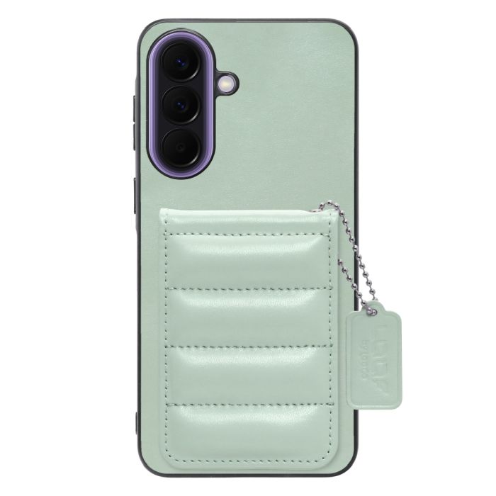 [ LOOF SWEET-SHELL CARD ] Galaxy A57 5G SC-54G SCG39 SM-A576Z SM-A576C スマホケース キルティング加工のカードケース付き マグネット内蔵 カード収納 本革 レザータグ＆チェーン付き パステルカラー [ Galaxy A57 5G ]