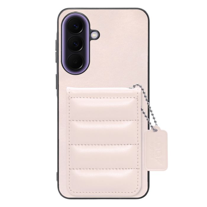 [ LOOF SWEET-SHELL CARD ] Galaxy A57 5G SC-54G SCG39 SM-A576Z SM-A576C スマホケース キルティング加工のカードケース付き マグネット内蔵 カード収納 本革 レザータグ＆チェーン付き パステルカラー [ Galaxy A57 5G ]