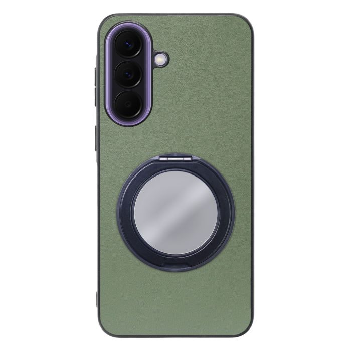 [ LOOF RING-SHELL (ミラー Ver.) ] Galaxy A57 5G SC-54G SCG39 SM-A576Z SM-A576C スマホケース 背面 ケース カバー ミラー付きスマホリング スタンド 本革 レザー 落下防止  [ Galaxy A57 5G ]