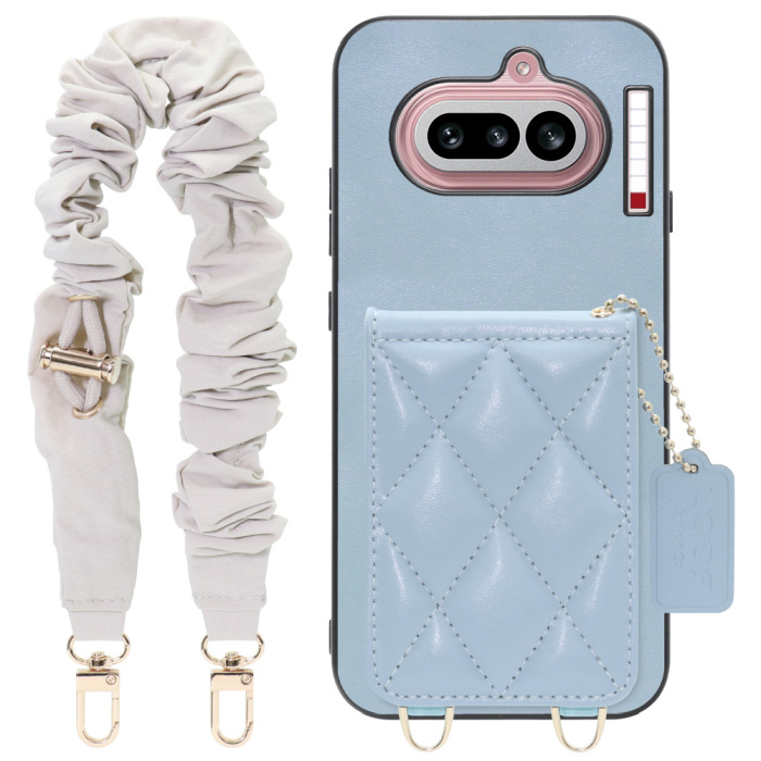 [ LOOF SWEET-SHELL SHUSHU ] Nothing Phone (4a) A069 スマホケース キルティング加工のカードケース付き シュシュストラップ付き マグネット内蔵 カード収納 本革 パステルカラー [ Nothing Phone (4a) ]