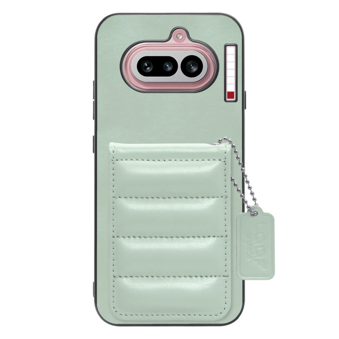 [ LOOF SWEET-SHELL CARD ] Nothing Phone (4a) A069 スマホケース キルティング加工のカードケース付き マグネット内蔵 カード収納 本革 レザータグ＆チェーン付き パステルカラー [ Nothing Phone (4a) ]