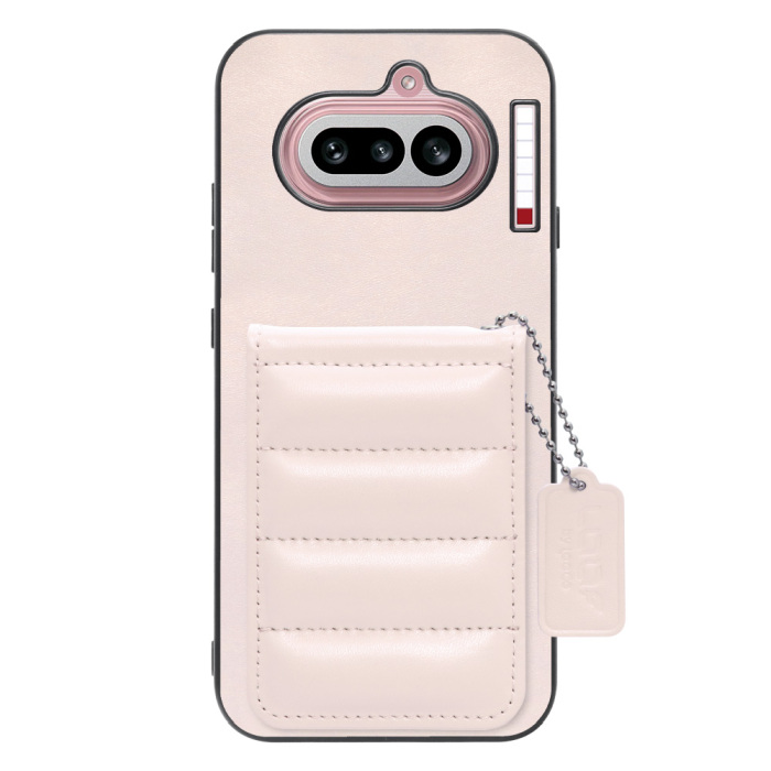 [ LOOF SWEET-SHELL CARD ] Nothing Phone (4a) A069 スマホケース キルティング加工のカードケース付き マグネット内蔵 カード収納 本革 レザータグ＆チェーン付き パステルカラー [ Nothing Phone (4a) ]