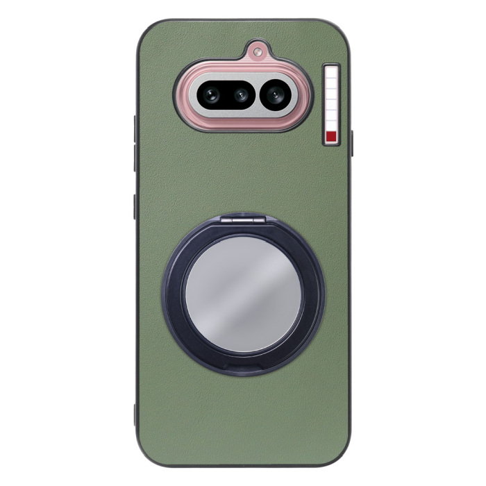 [ LOOF RING-SHELL (ミラー Ver.) ] Nothing Phone (4a) A069 スマホケース 背面 ケース カバー ミラー付きスマホリング スタンド 本革 レザー 落下防止  [ Nothing Phone (4a) ]