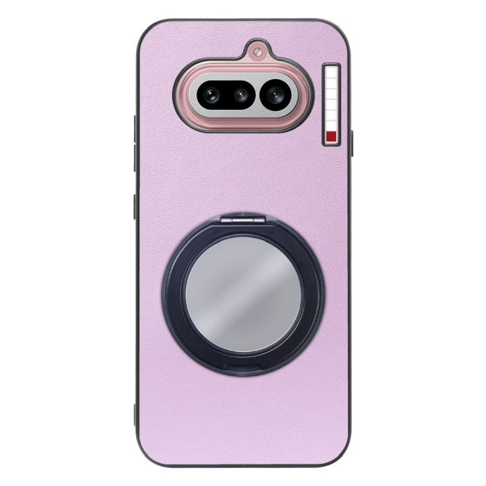 [ LOOF RING-SHELL (ミラー Ver.) ] Nothing Phone (4a) A069 スマホケース 背面 ケース カバー ミラー付きスマホリング スタンド 本革 レザー 落下防止  [ Nothing Phone (4a) ]
