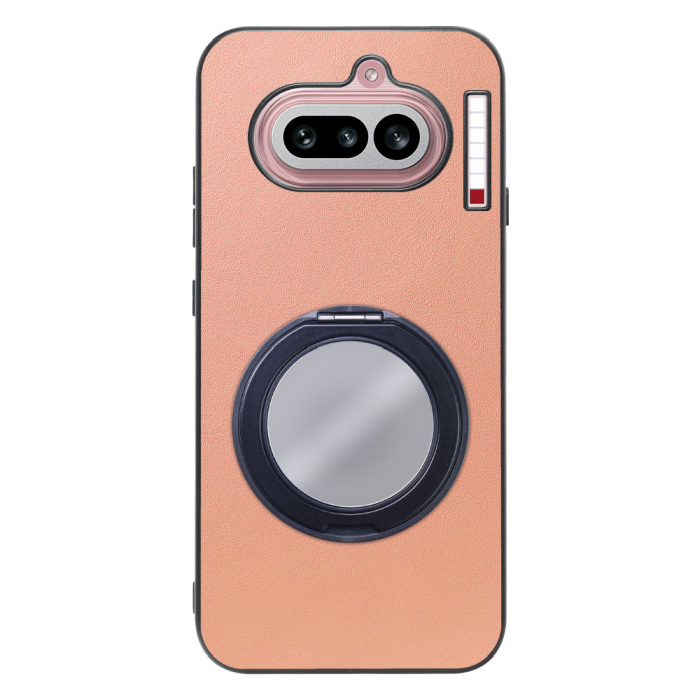 [ LOOF RING-SHELL (ミラー Ver.) ] Nothing Phone (4a) A069 スマホケース 背面 ケース カバー ミラー付きスマホリング スタンド 本革 レザー 落下防止  [ Nothing Phone (4a) ]