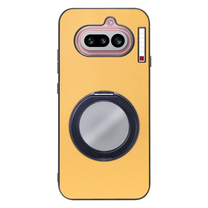 [ LOOF RING-SHELL (ミラー Ver.) ] Nothing Phone (4a) A069 スマホケース 背面 ケース カバー ミラー付きスマホリング スタンド 本革 レザー 落下防止  [ Nothing Phone (4a) ]
