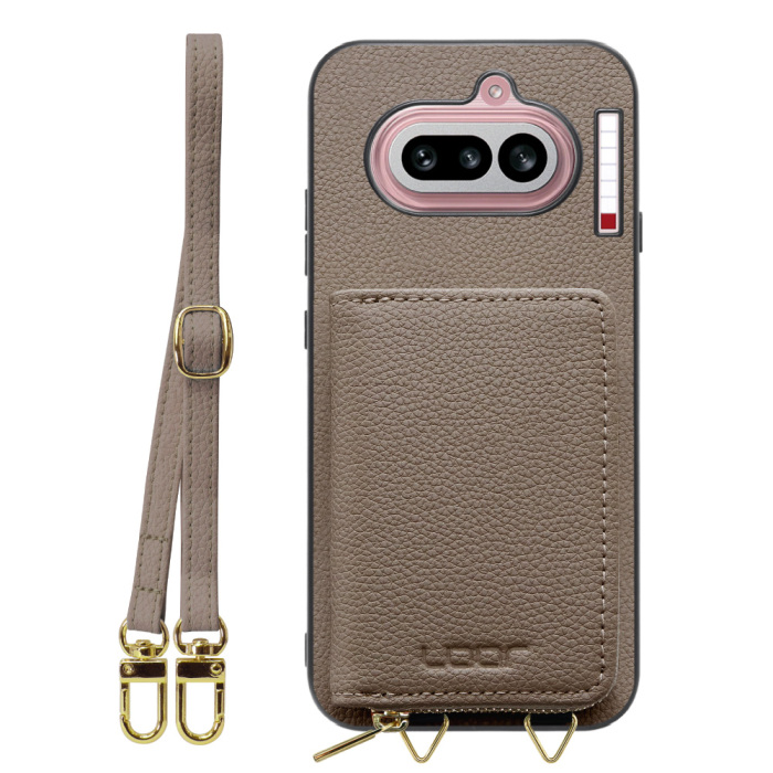 [ LOOF LUXURY-SHELL POUCH ] Nothing Phone (4a) A069 ケース ショルダー スマホショルダー 背面 収納 ポーチ付き カバー スマホケース ストラップ 本革 [ Nothing Phone (4a) ]