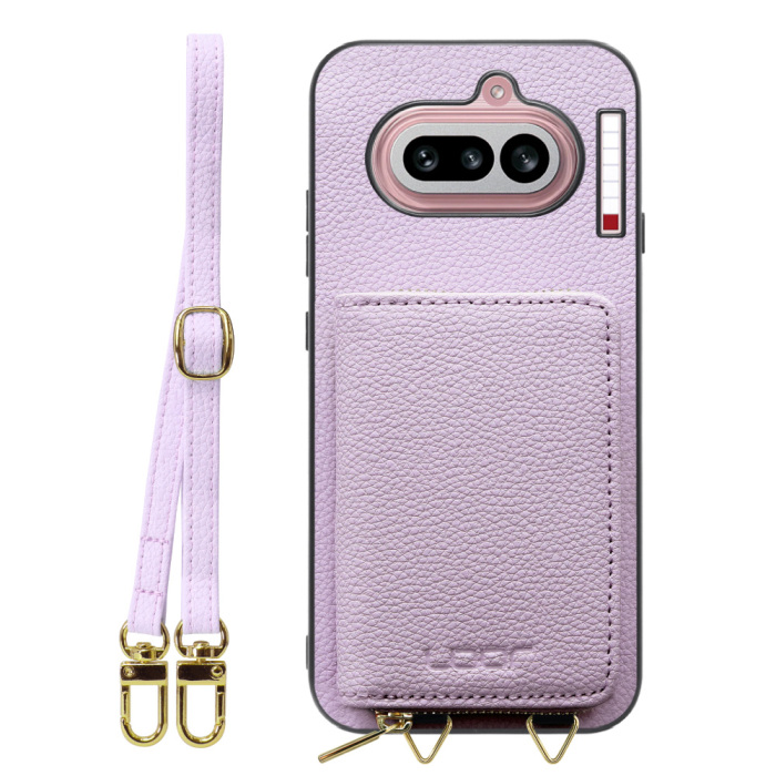 [ LOOF LUXURY-SHELL POUCH ] Nothing Phone (4a) A069 ケース ショルダー スマホショルダー 背面 収納 ポーチ付き カバー スマホケース ストラップ 本革 [ Nothing Phone (4a) ]