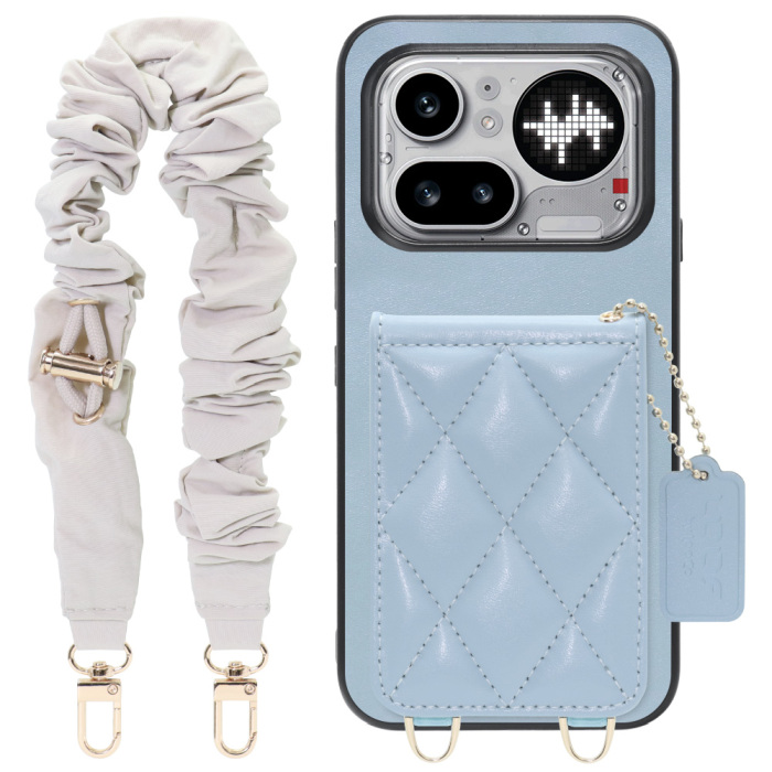 [ LOOF SWEET-SHELL SHUSHU ] Nothing Phone (4a) Pro A069P スマホケース キルティング加工のカードケース付き シュシュストラップ付き マグネット内蔵 カード収納 本革 パステルカラー [ Nothing Phone (4a) Pro ]
