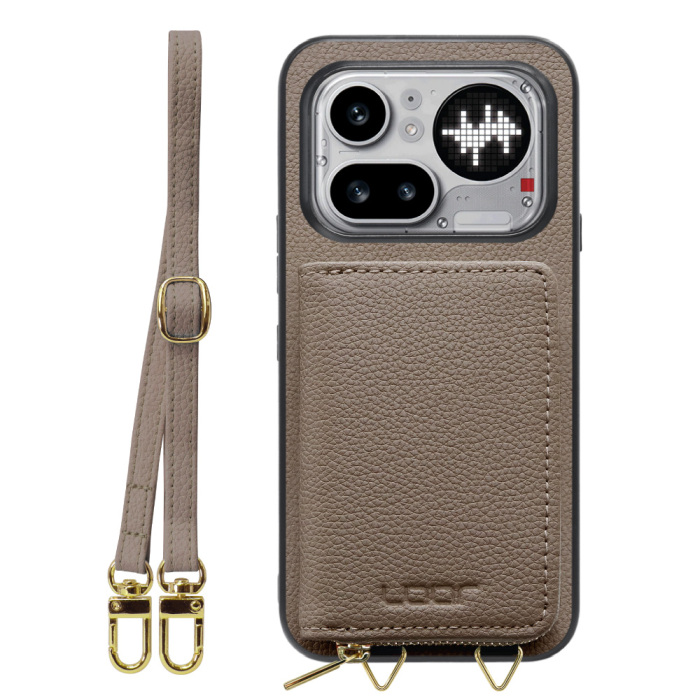 [ LOOF LUXURY-SHELL POUCH ] Nothing Phone (4a) Pro A069P ケース ショルダー スマホショルダー 背面 収納 ポーチ付き カバー スマホケース ストラップ 本革 [ Nothing Phone (4a) Pro ]