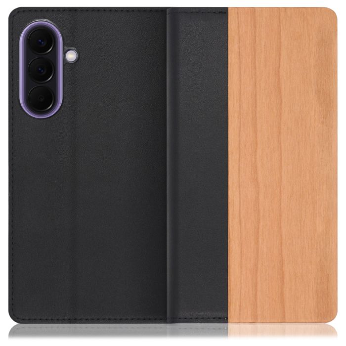 [ LOOF NATURE ] Galaxy A57 5G SC-54G SCG39 SM-A576Z SM-A576C スマホケース ケース カバー 手帳型ケース カード収納 マグネット付き 天然木 本革 ベルトなし [ Galaxy A57 5G ]