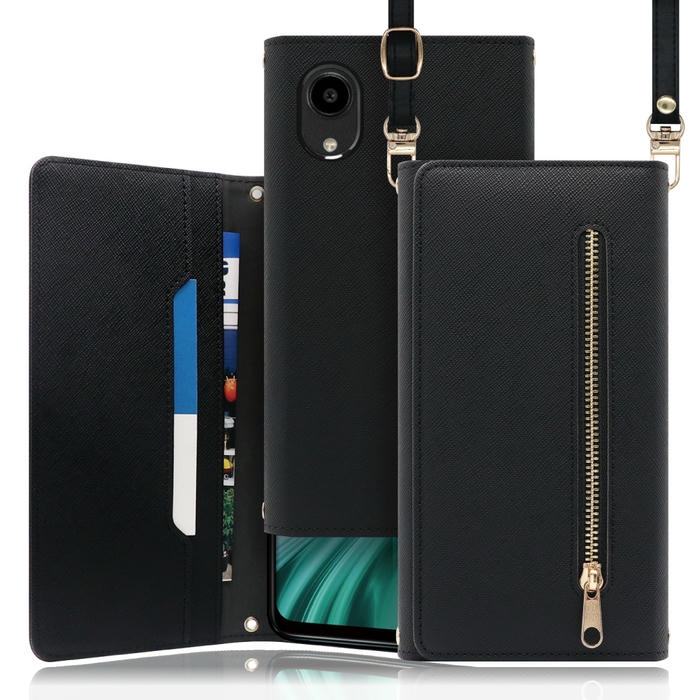 [ LOOF SHOULDER ] DIGNO SX5 KC-S306 スマホケース ケース カバー ショルダー スマホショルダー ストラップ 肩掛け 首掛け 手帳型ケース カード収納 マグネット付き ベルトなし [ DIGNO SX5 ]